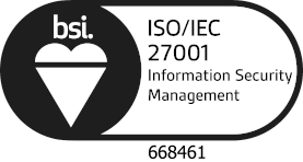 British Standards Institute ISO/IEC 27001 Assurance Mark for certificate number IS 668461