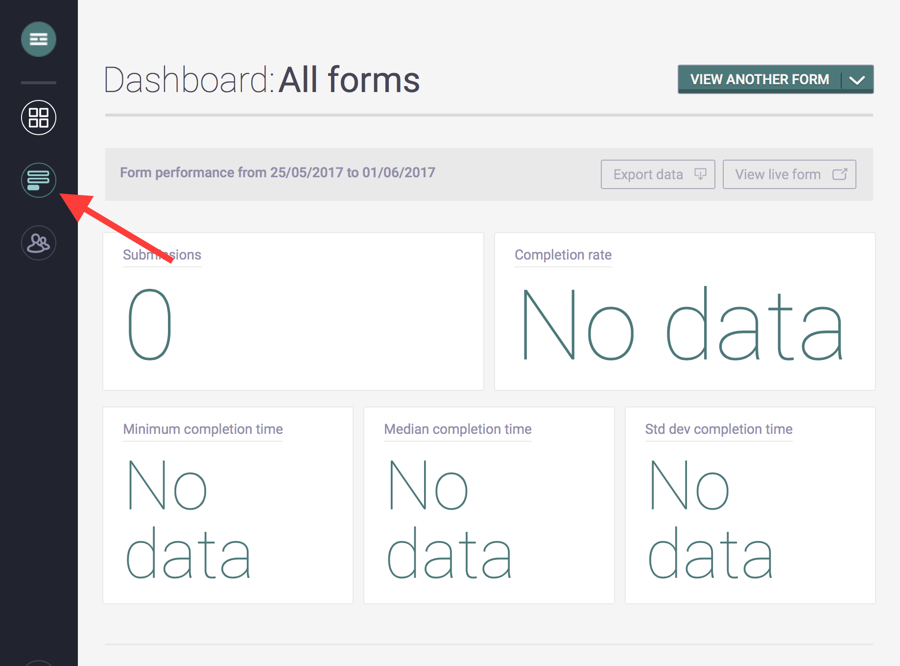 Screenshot of dashboard highlighting ‘Forms and libraries’ menu item